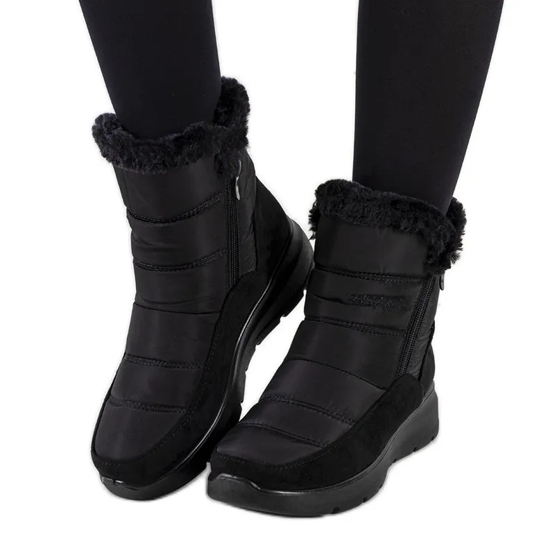 Black Azmarin quilted snow boots