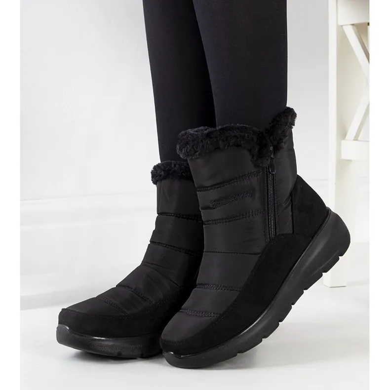 Black Azmarin quilted snow boots