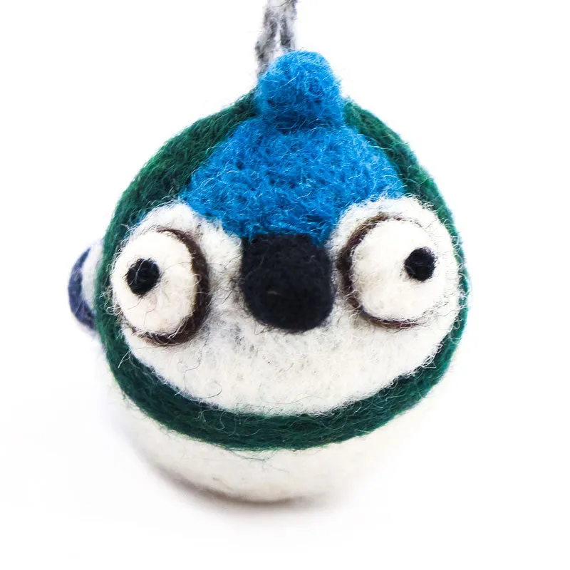 Blue Jay Woolie Ornament