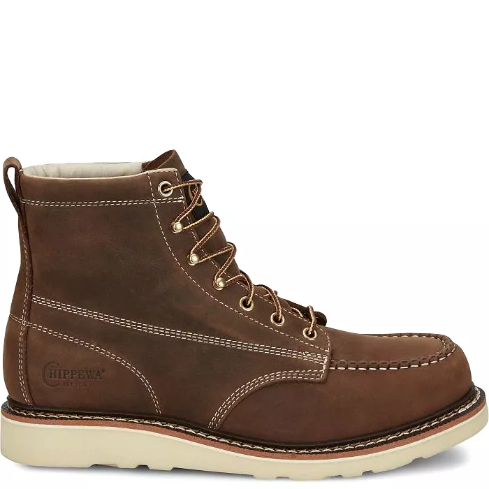 Chippewa Men's Edge Walker 6 Moc Toe Lace Up Work Boot -Brown- ED5322