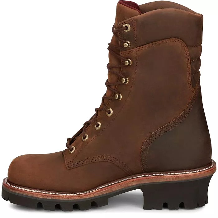 Chippewa Men's Super Dna 9 Plain Toe WP Lace Up Work Boot -Brown- 59406