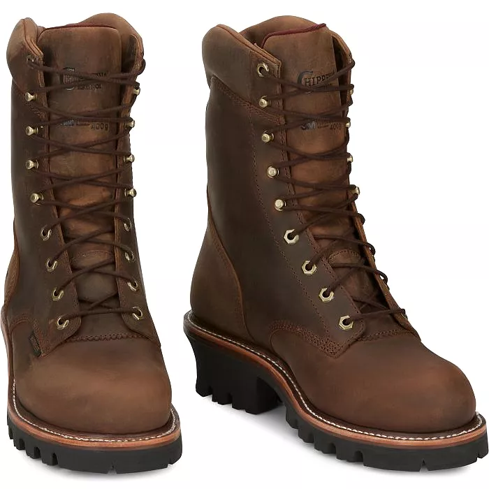 Chippewa Men's Super Dna 9 Steel Toe WP Lace Up Work Boot -Brown- 59407