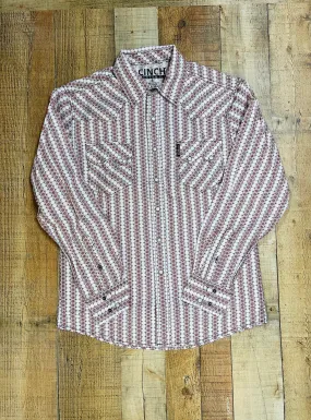 Cinch Geometric Print Modern Fit Snap Western Shirt for Men