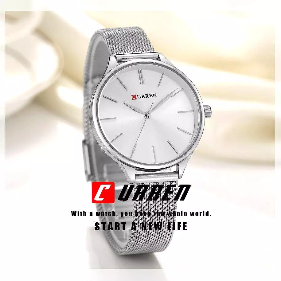 CURREN Fashion Rose Gold Women's Watch Minimalism Elegant Luxury Watch Waterproof Quartz