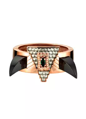 Deco Fang and Prism Bangle, Rosegold