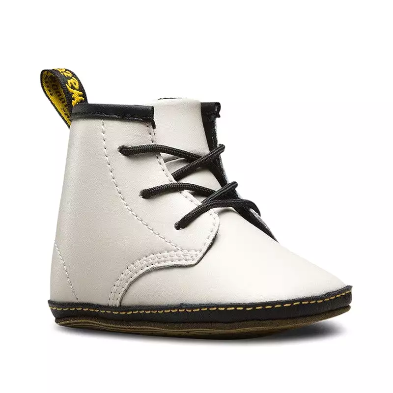 Dr Martens - Newborn 1460 Auburn Leather Booties White