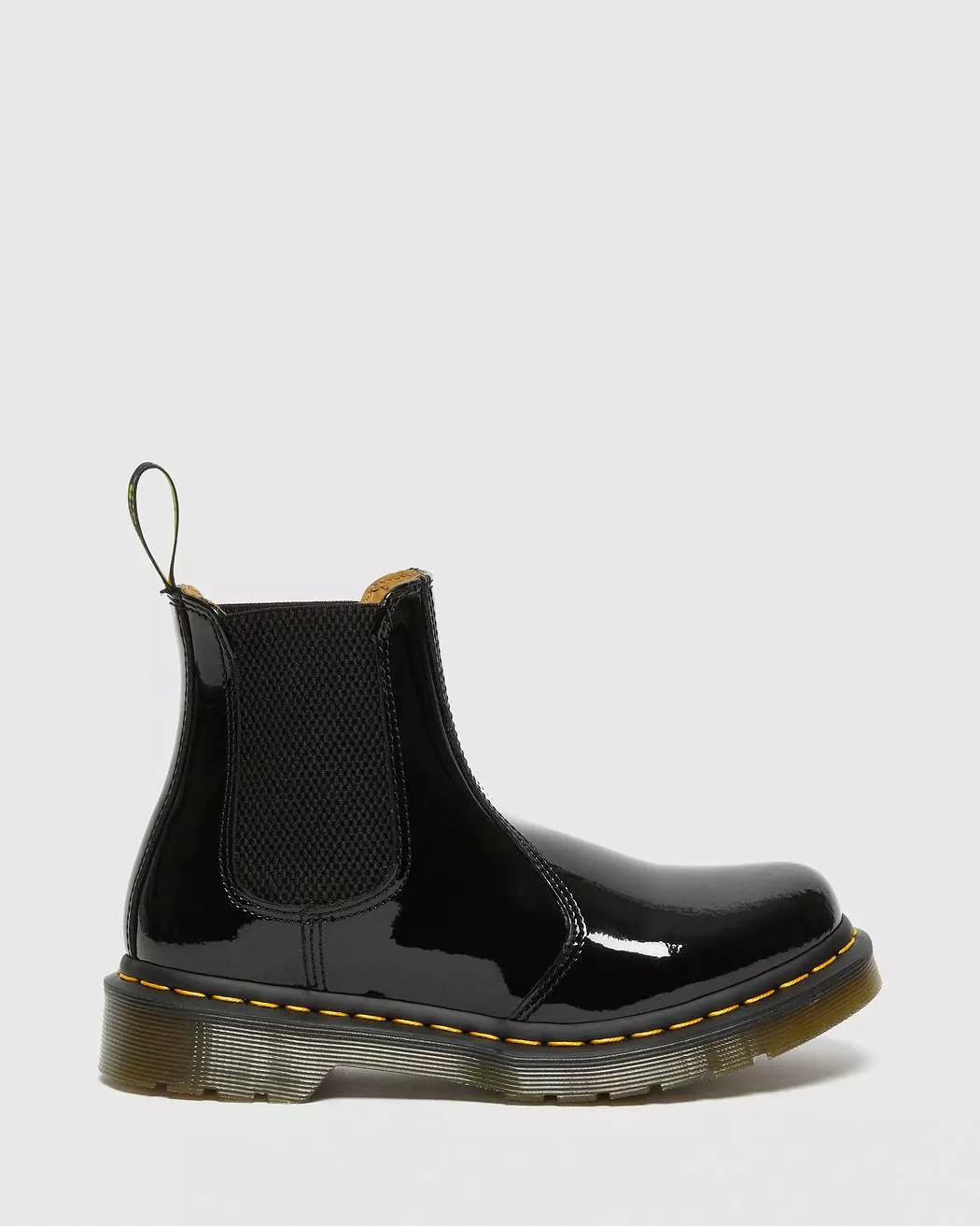 Dr Martens Women's 2976 PATENT LEATHER CHELSEA BOOTS (Black Lucido + Patent Lamper)