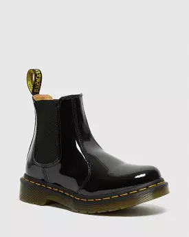 Dr Martens Women's 2976 PATENT LEATHER CHELSEA BOOTS (Black Lucido + Patent Lamper)