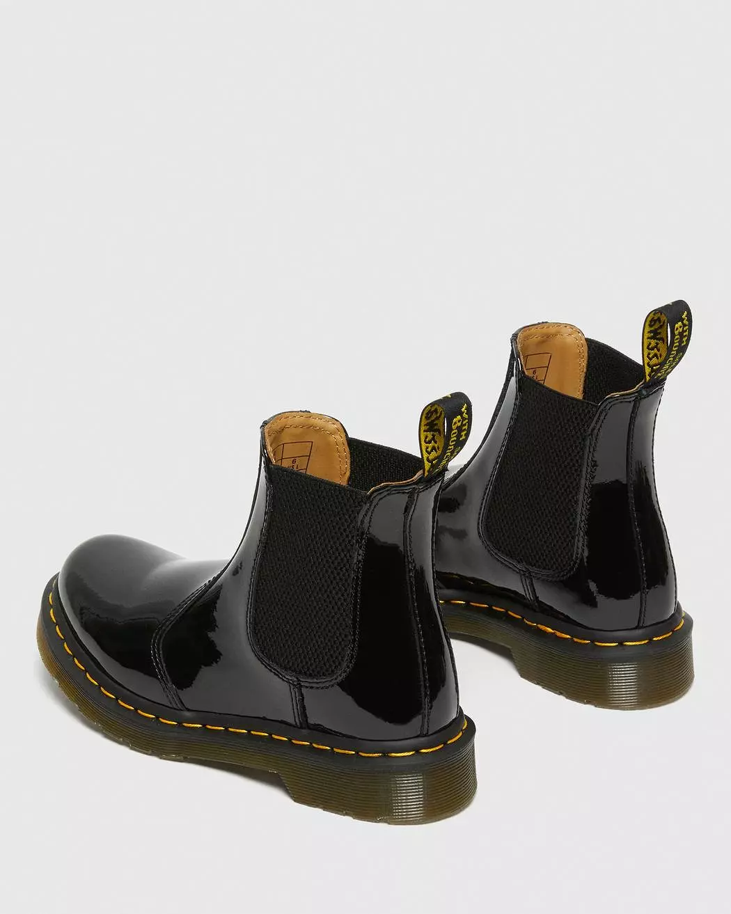 Dr Martens Women's 2976 PATENT LEATHER CHELSEA BOOTS (Black Lucido + Patent Lamper)