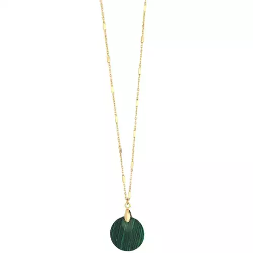 Faceted Stone Circle Pendant Necklace