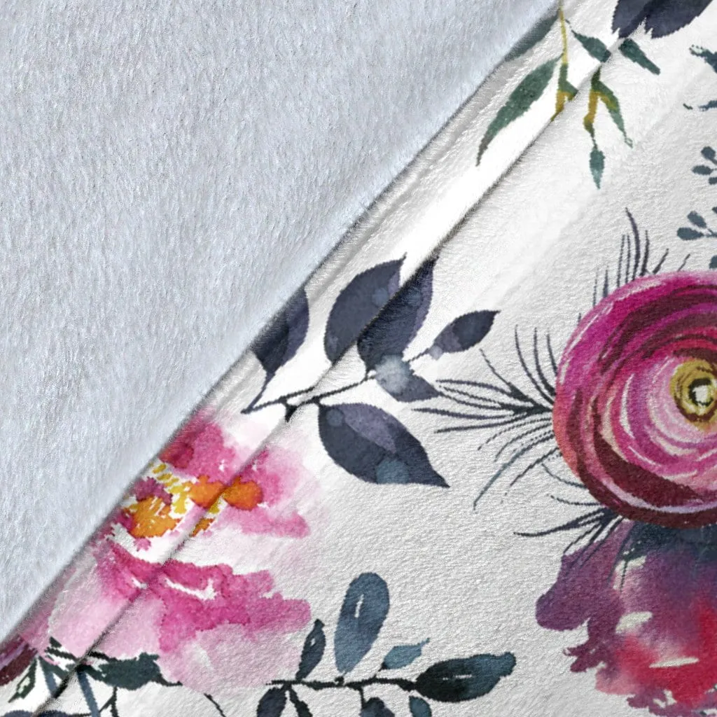 Floral Grey Roses & Peonies - Throw Blankets