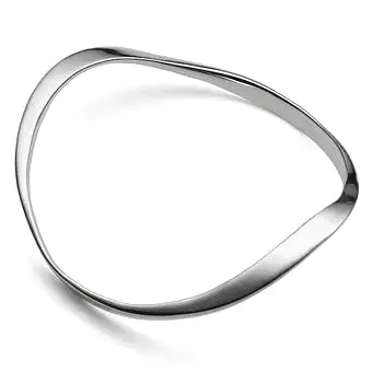 Iron Clay Sterling Silver Wavy Bangle