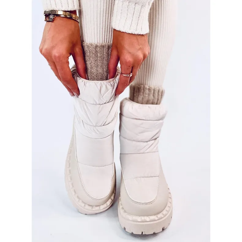 Javier Beige nylon snow boots