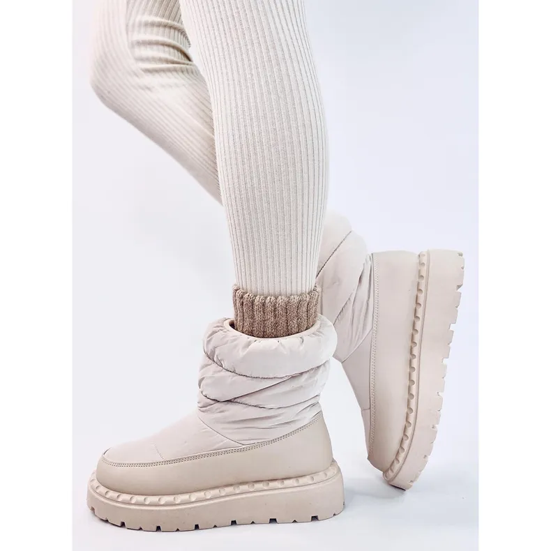 Javier Beige nylon snow boots