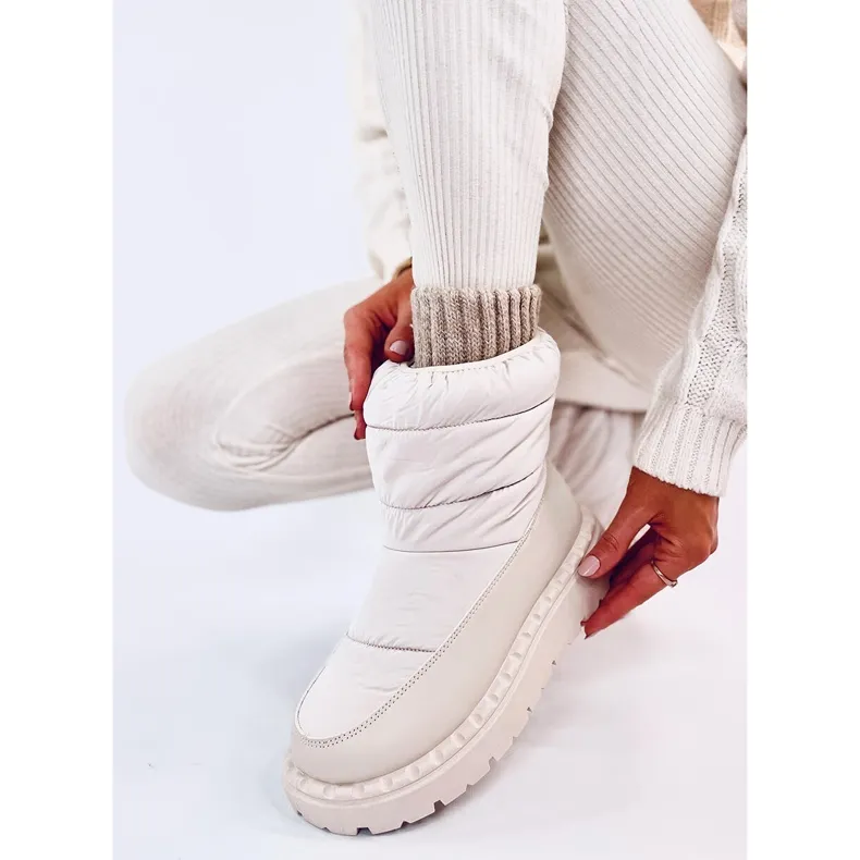 Javier Beige nylon snow boots