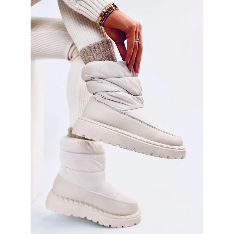 Javier Beige nylon snow boots