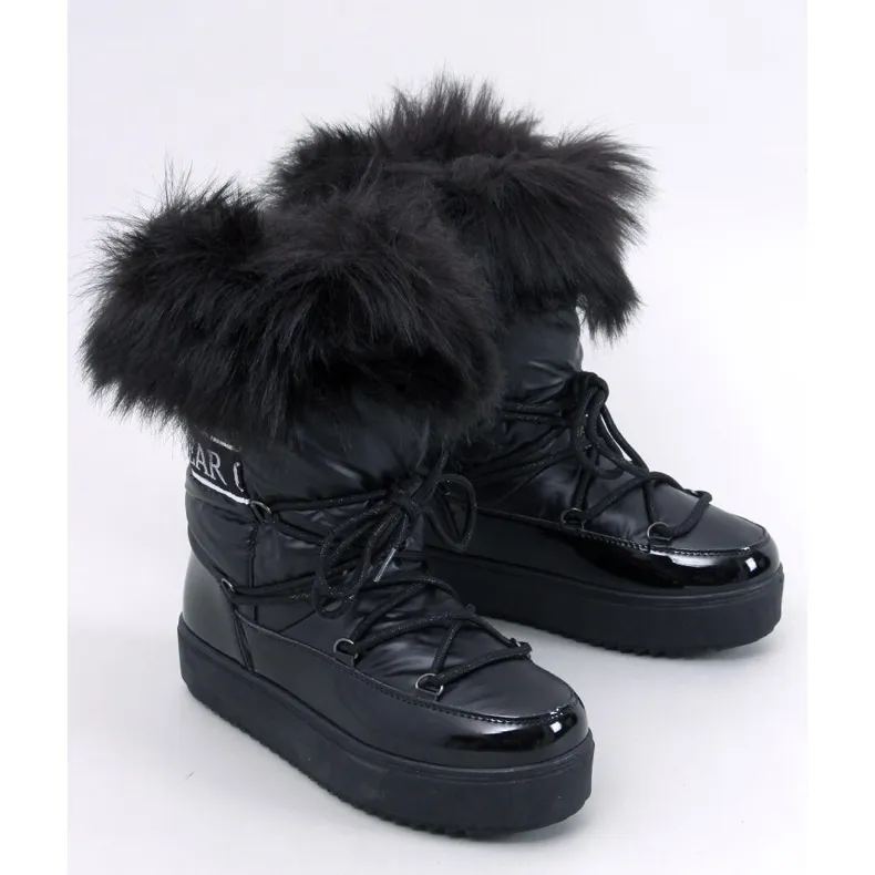 Kendals Black fur snow boots