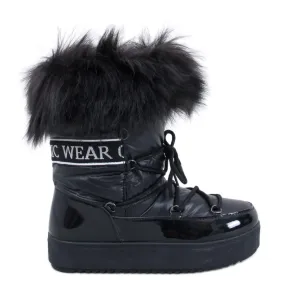 Kendals Black fur snow boots