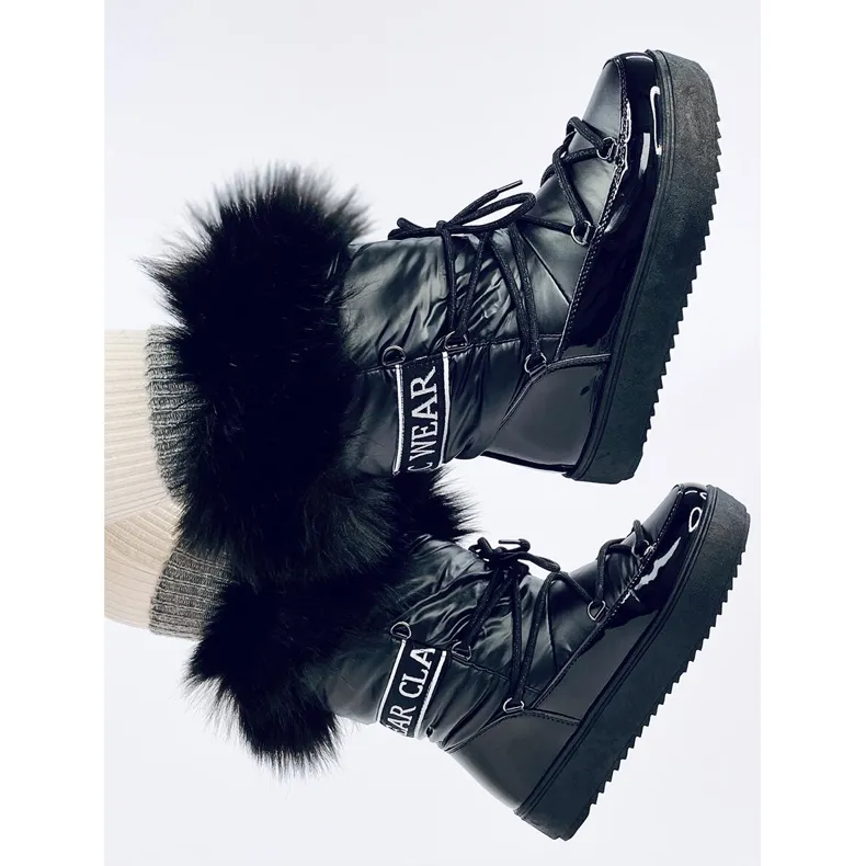 Kendals Black fur snow boots