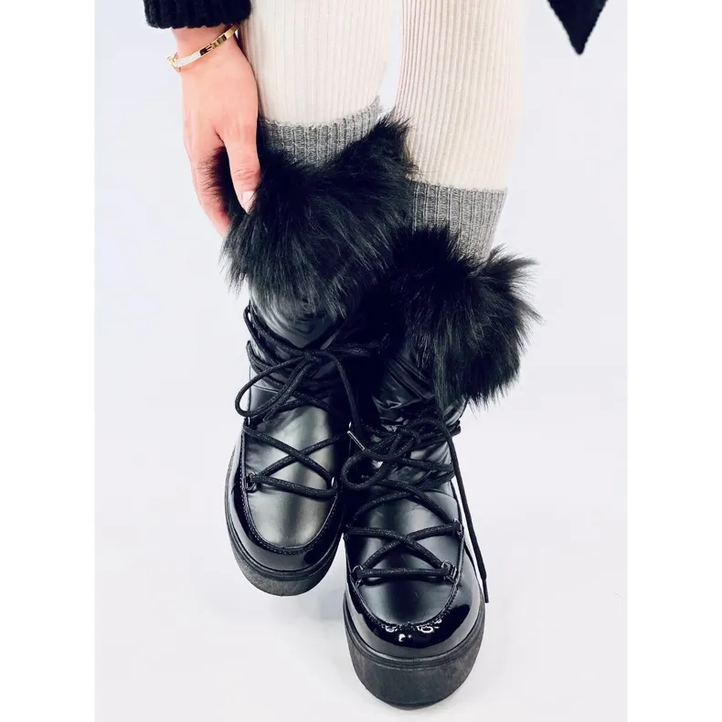 Kendals Black fur snow boots