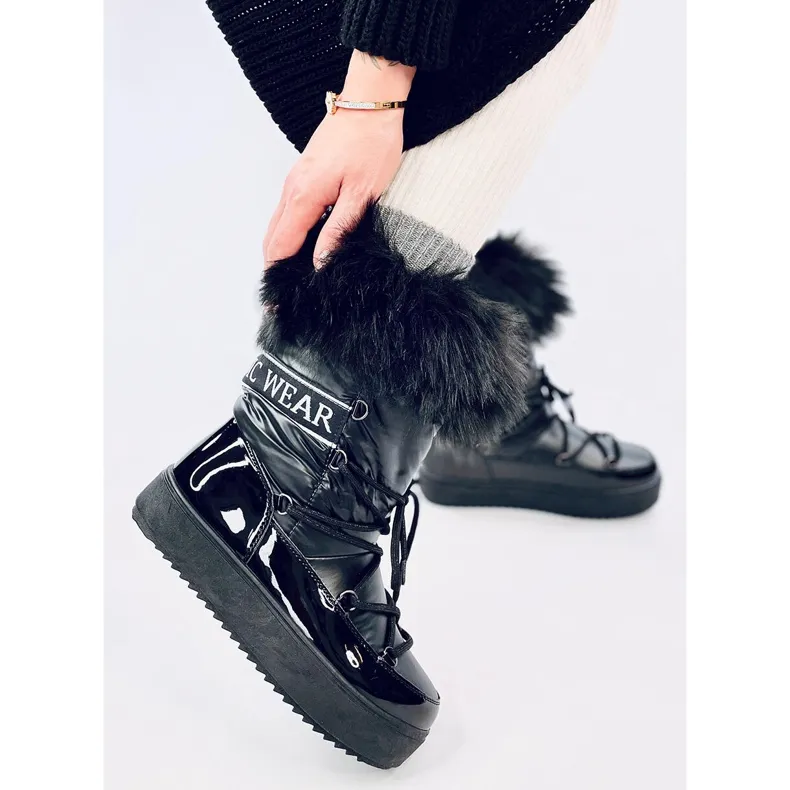 Kendals Black fur snow boots