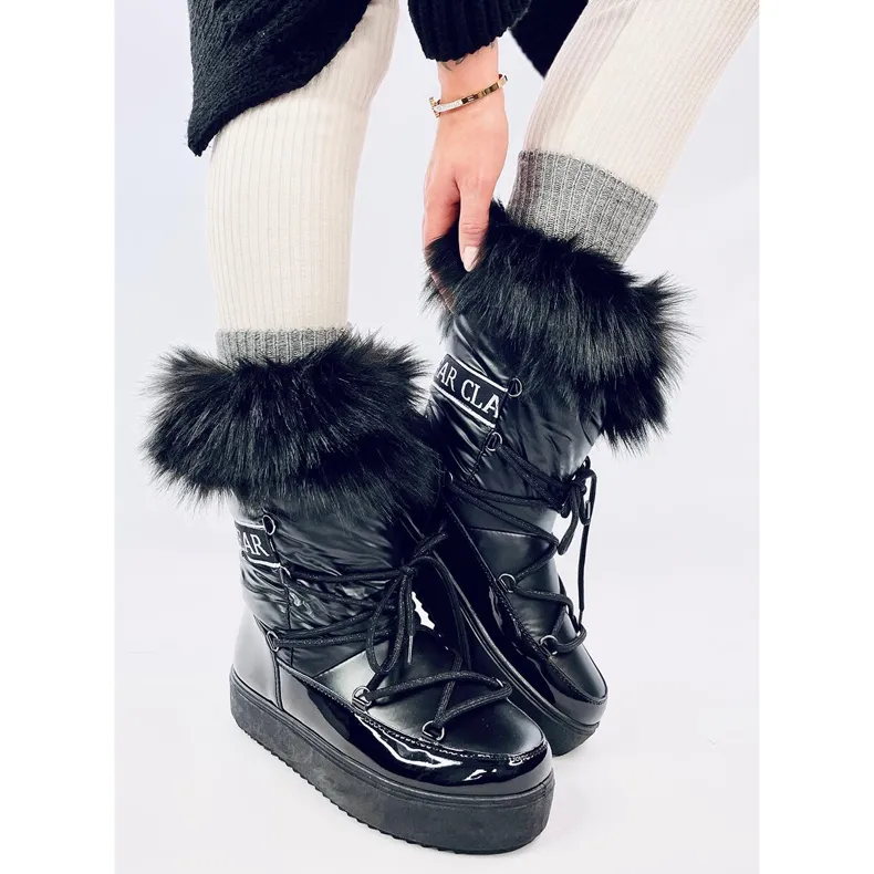 Kendals Black fur snow boots