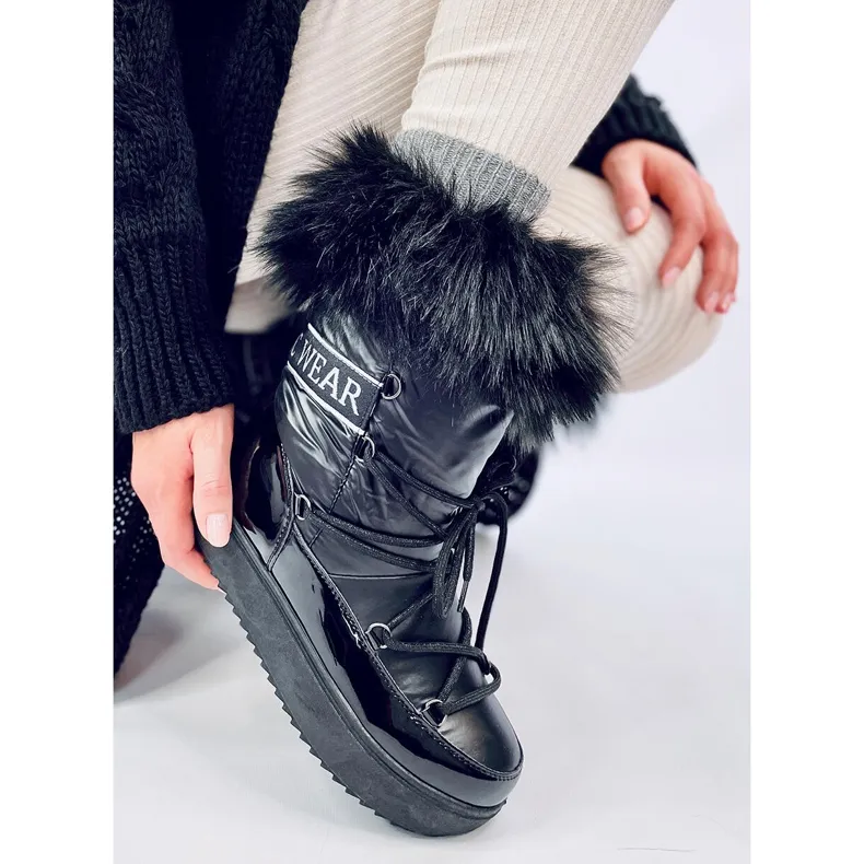 Kendals Black fur snow boots