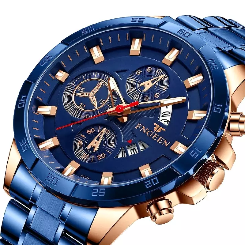 Luxury Chronograph Full Steel Waterproof Quartz Watch