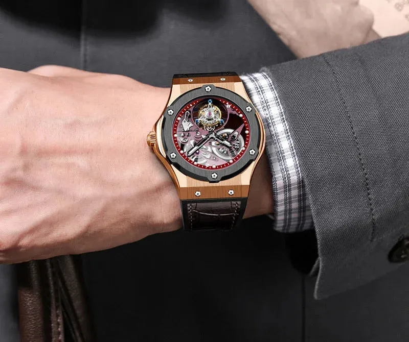 Luxury Fashion Waterproof Tourbillon Mechanical Flying Watch for Men