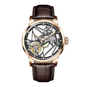 Luxury Skeleton Tourbillon Movement Sapphire Luminous Watch for Men