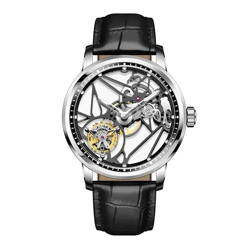 Luxury Skeleton Tourbillon Movement Sapphire Luminous Watch for Men