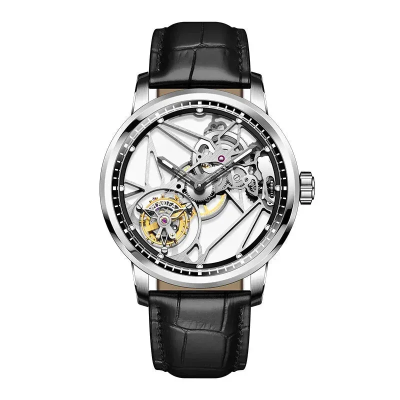 Luxury Skeleton Tourbillon Movement Sapphire Luminous Watch for Men