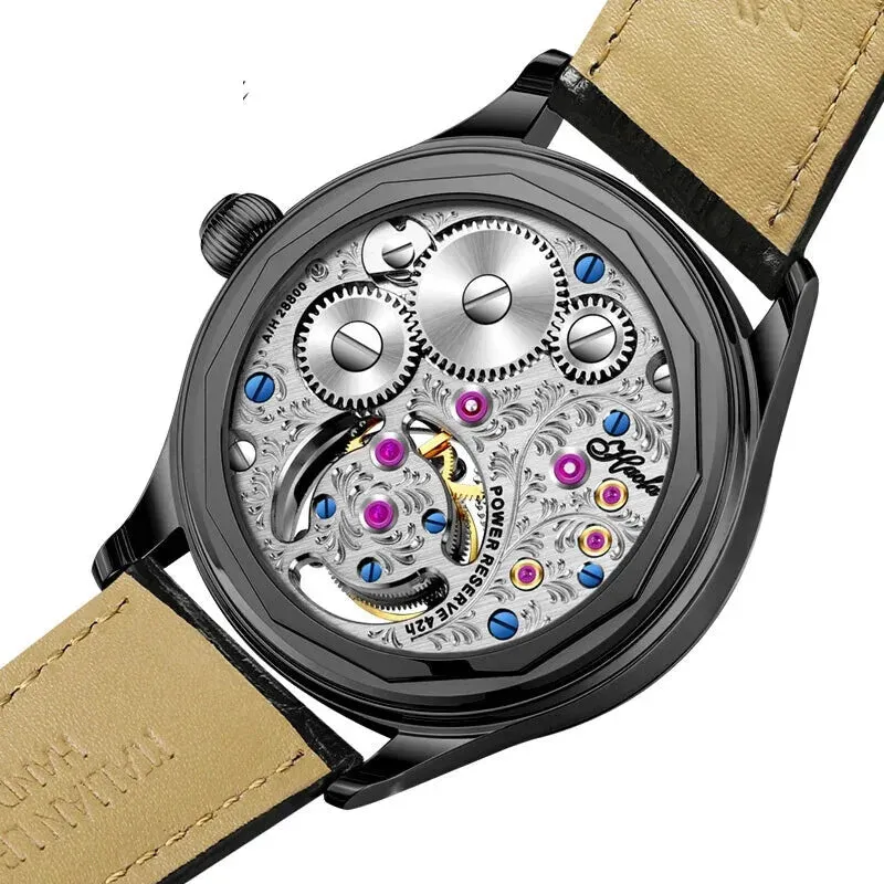 Manual Skeleton Tourbillon Movement Rotating Sapphire Mechanical Watch for Men