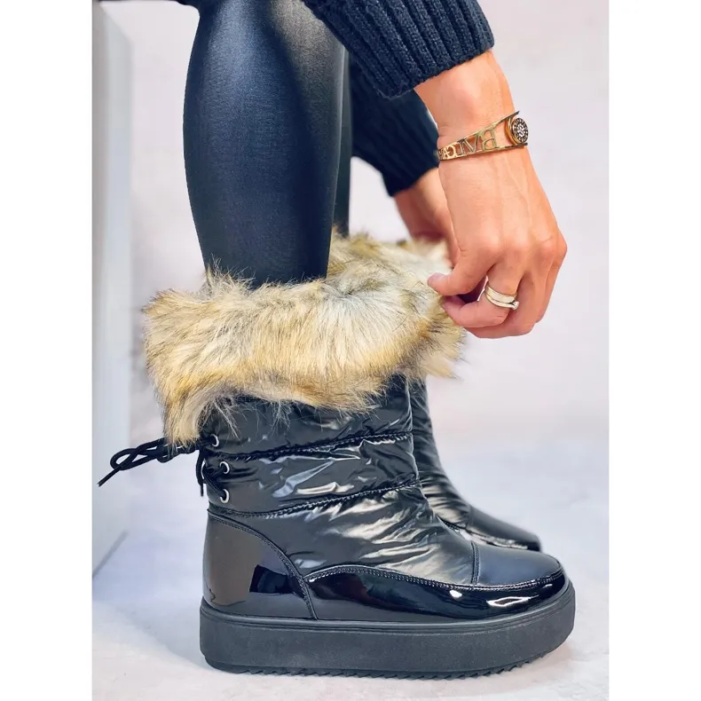 Mastro Black snow boots with fur