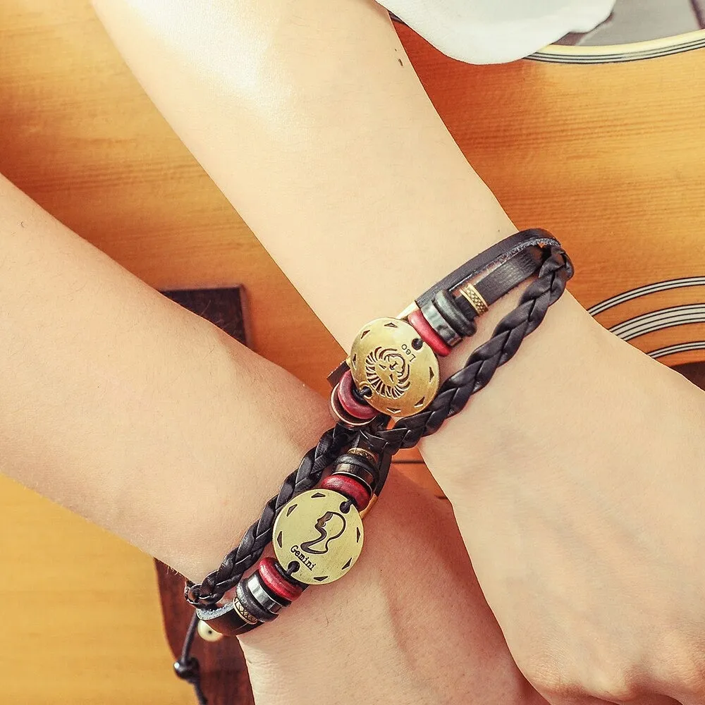 Men and Women’s Cuff Leather Bracelet Jewelry for Couples and Lovers