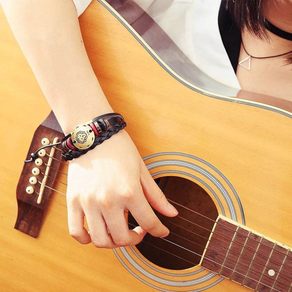 Men and Women’s Cuff Leather Bracelet Jewelry for Couples and Lovers