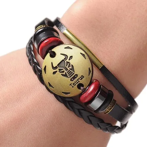 Men and Women’s Cuff Leather Bracelet Jewelry for Couples and Lovers