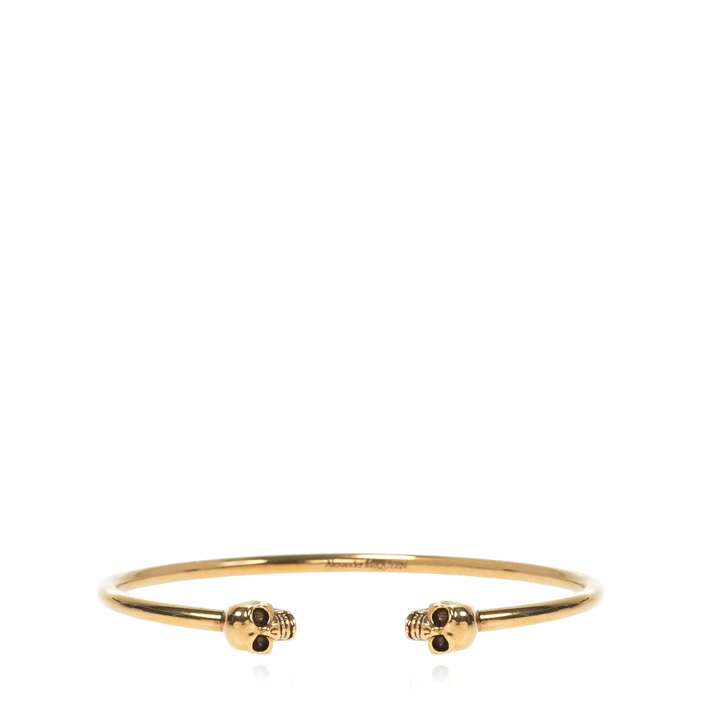 Mens Twin Skull Cuff, Gold