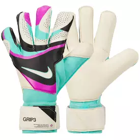 Nike Men's Grip 3 Goalkeeper Gloves White/Black/Purple