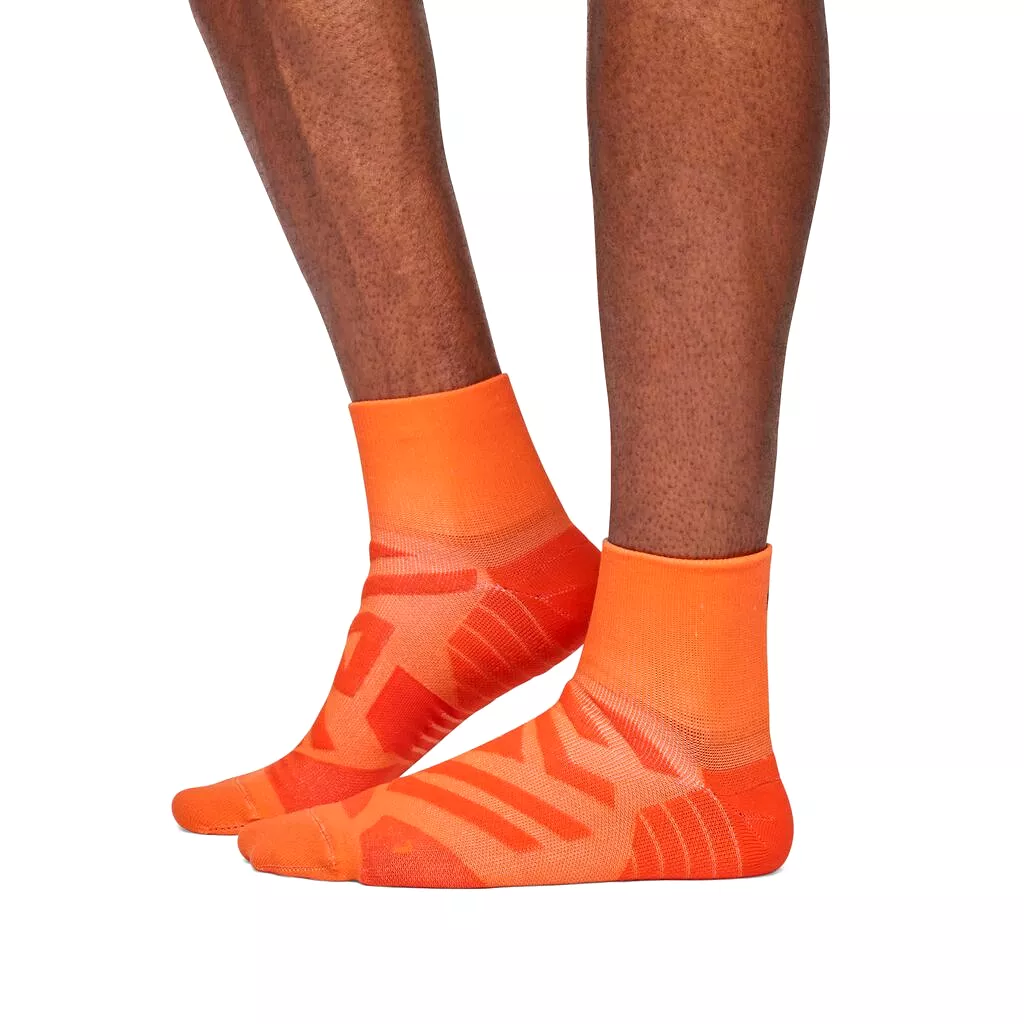 On Running Performance Mid Sock (Mens) - Flame/Spice