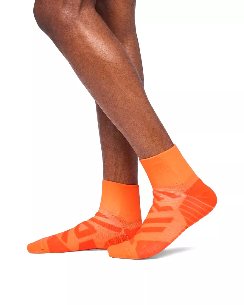 On Running Performance Mid Sock (Mens) - Flame/Spice