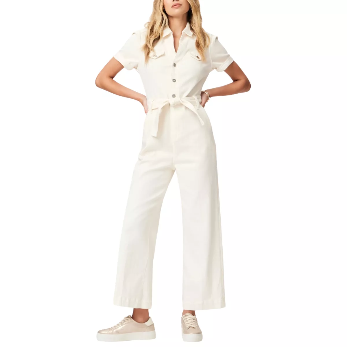 PAIGE Anessa Puff Sleeve Jumpsuit - Quartz Sand