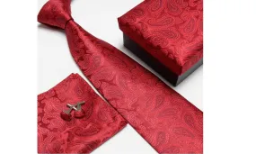 Pocket Square Cuff Links Neckties Set For Men