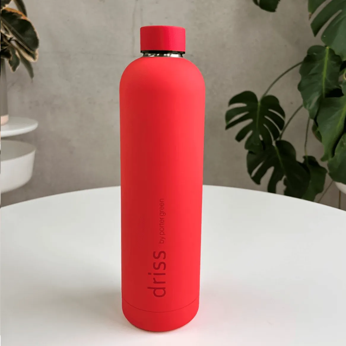 Porter Green Driss Water Bottle Double Wall Insulated Hot/Cold Stainless Steel 1L Sakai Red