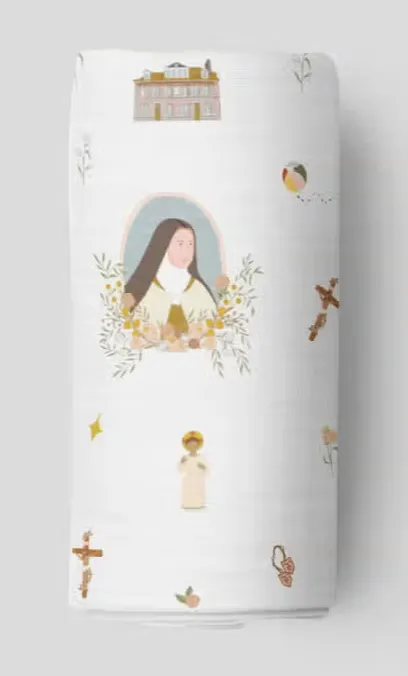 Saint Therese of Lisieux Swaddle Blanket