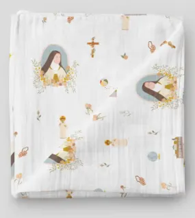 Saint Therese of Lisieux Swaddle Blanket