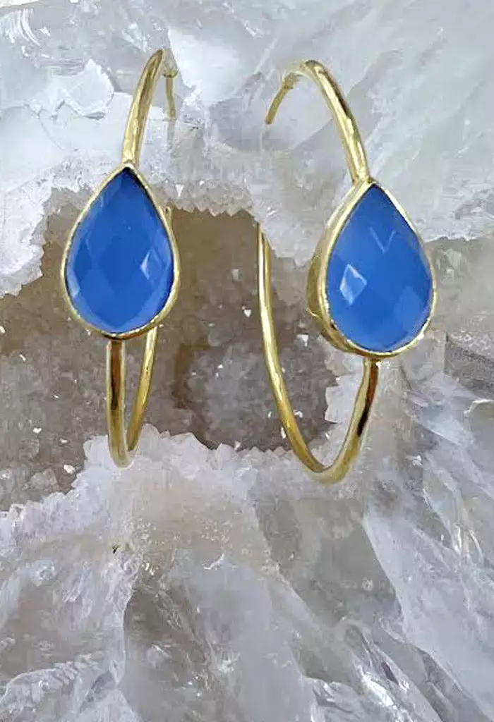 Sarabeth Earrings-Blue Quartz