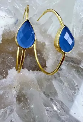 Sarabeth Earrings-Blue Quartz