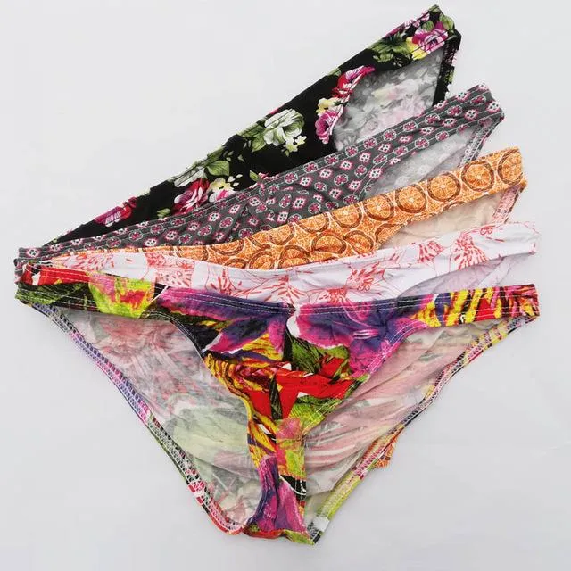 Sexy Men's Cotton Printed G-string Undies Brief Bikini Underwear