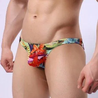 Sexy Men's Cotton Printed G-string Undies Brief Bikini Underwear